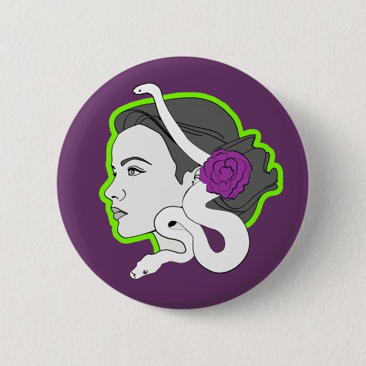 The Snake Lady Ronde Button 5,7 Cm (Voorkant)