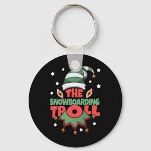 The Snowboarding Troll Funny KerstPajama - Sn Sleutelhanger