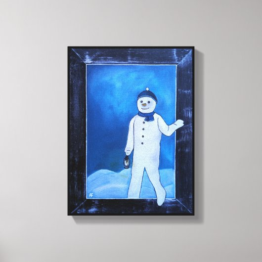The Snowman's Escape Painting by Alfred Fox Canvas Afdruk (Voorkant)