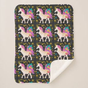 The So Extra Unicorn Sherpa Deken