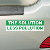 The Solution Less Pollution Green Bumper Sticker (En voiture)