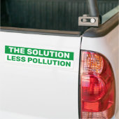 The Solution Less Pollution Green Bumper Sticker (Sur camion)