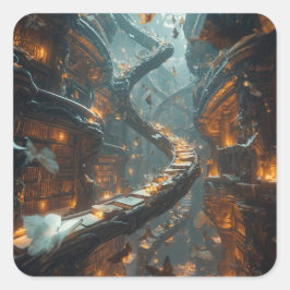 The Spiral of Stories Vierkante Sticker