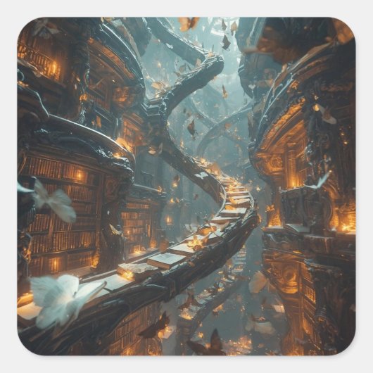 The Spiral of Stories Vierkante Sticker (Voorkant)