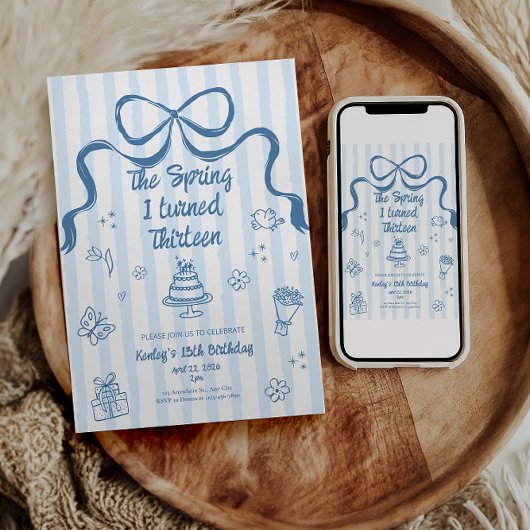 The Spring I turned 13 Birthday Invitation