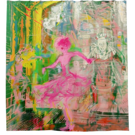 The Stalker - Neon Ballet Chaos Douchegordijn (Voorkant)