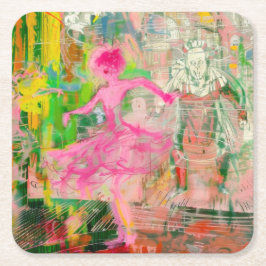 The Stalker - Neon Ballet Chaos Vierkante Kartonnen Onderzetter