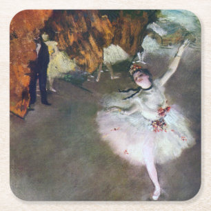 The Star, Ballerina, Edgar Degas, 1878 Vierkante Kartonnen Onderzetter