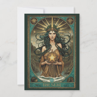 The Star Tarot Art Flat Thank You Card Bedankkaart