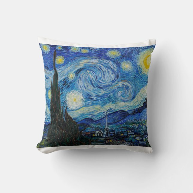 The Starry Night 1889 by Vincent van Gogh Kussen (Voorkant)