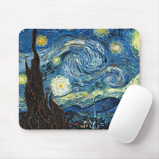 The Starry Night by Vincent Van Gogh Muismat (Met muis)
