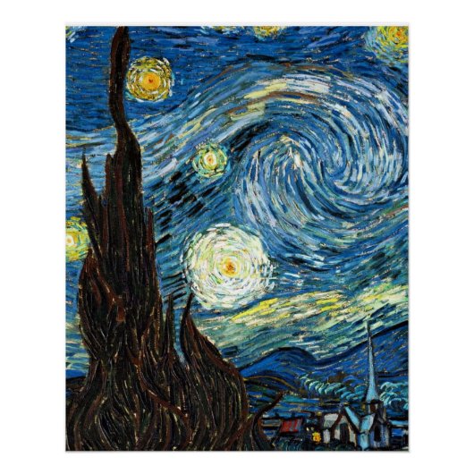 The Starry Night by Vincent Van Gogh Perfect Poster (Voorkant)