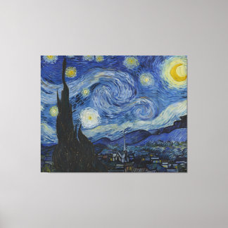 The Starry Night - Vincent Van Gogh Canvas Afdruk