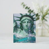 The Statue of Liberty Cries and Melts Surreal  Briefkaart (Staand voorkant)