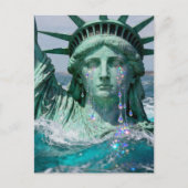 The Statue of Liberty Cries and Melts Surreal  Briefkaart (Voorkant)