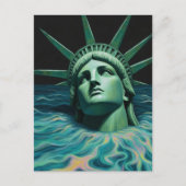 The Statue of Liberty Melts into the Sea Surreal Briefkaart (Voorkant)