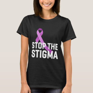 The Stigma End Addiction Purple Ribbon Awareness T-shirt