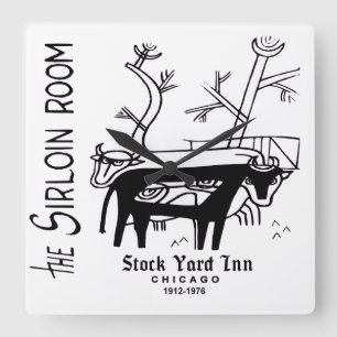 The Stock Yard Inn's Sirloin Room, Chicago, IL Vierkante Klok