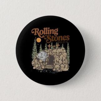 The Stone Was Rolled Away He Is Alive Retro Christ Ronde Button 5,7 Cm
