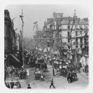 The Strand London with Jubilee Decorations Vierkante Sticker