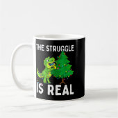 The Struggle Is Real Dinosaur &amp; X-mas Tree Chr Koffiemok (Links)