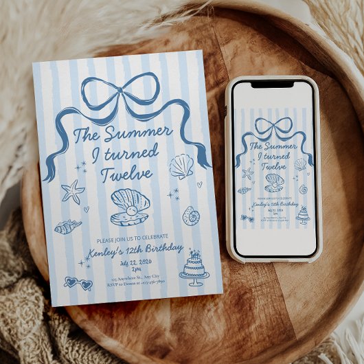 The Summer I turned 12 Birthday Invitation