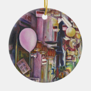 The Sun and Moon Pink Balloon, Singapore Keramisch Ornament