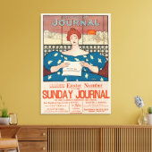 The Sunday Journal Newspapier Advertisement Canvas Afdruk (Insitu (Woonkamer))