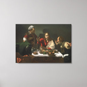 The Supper in Emmaus, 1601 Canvas Afdruk