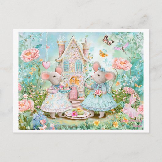 Thé sur carte postale de jardin (Devant)