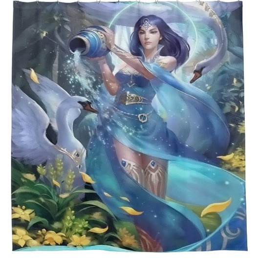 The Swan Enchantress Douchegordijn (Voorkant)