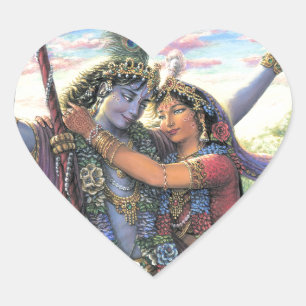 The Swing Pastime - Radha en Krishna Hart Sticker