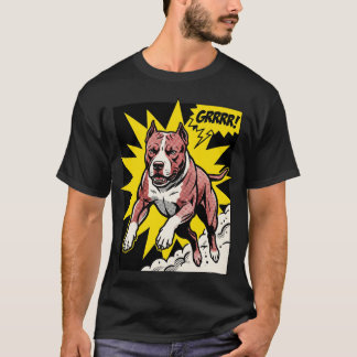 The Synthwave Pittie: Retro Neon American Pit Bull T-shirt