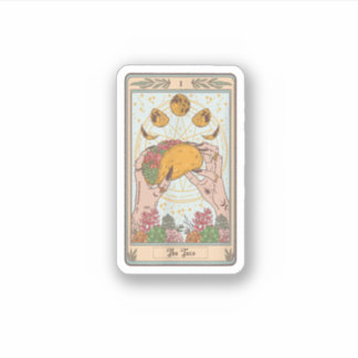 The Taco Tarot Card Funny Taco Lover Tacos Mexican Sticker