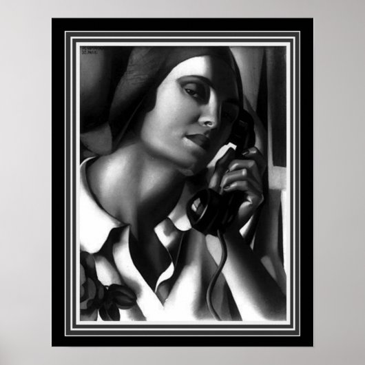 "The Telephone" Art Deco Print -Tamara de Lempicka (Voorkant)