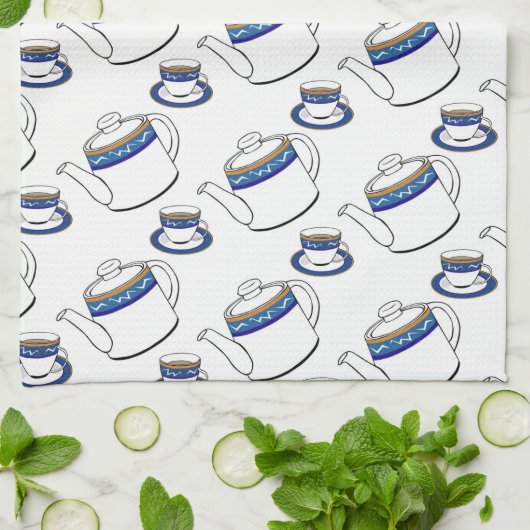 thé temps serviette de cuisine (Plié)