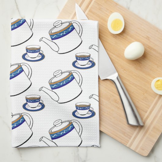 thé temps serviette de cuisine (Quart Plié)