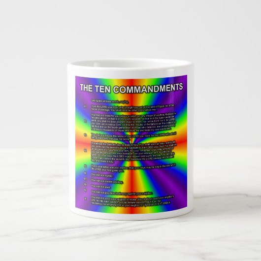 The Ten Commandments Mug Extra Grote Beker (Voorkant)