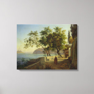 The Terrace of the Capucins in Sorrento, 1828 Canvas Afdruk