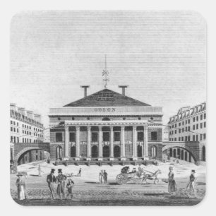 The Theater de l'Odeon, 1830 Vierkante Sticker