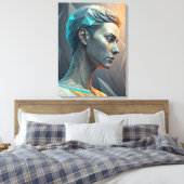 The Thinker 2.0 Abstract Geometric Canvas Print (Insitu (Slaapkamer))