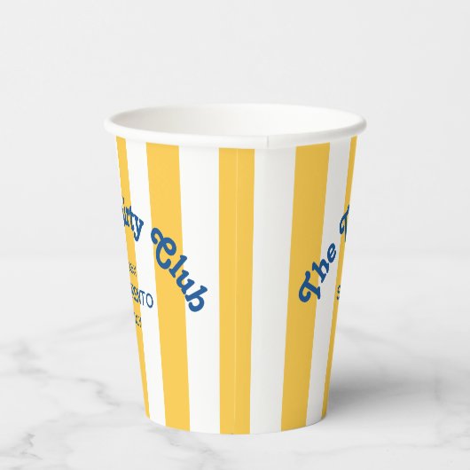 The Thirty Club Yellow Beach Stripe 30th Birthday Papieren Bekers (Rechts)