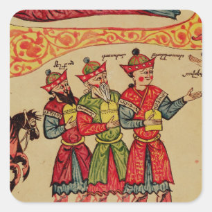 The Three Magi, detail van de Nativiteit Vierkante Sticker