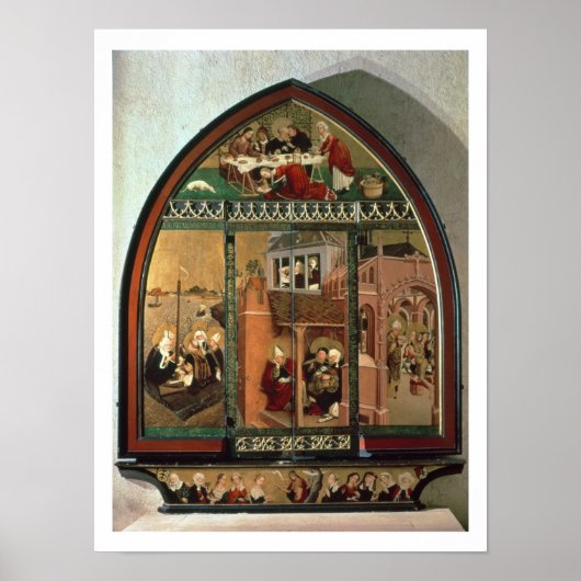The Tiefenbronn Altarpart (gesloten) 1432 (tempera Poster (Voorkant)