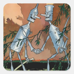 “The Tin Woodman en zijn Tweeling” door John R Nei Vierkante Sticker
