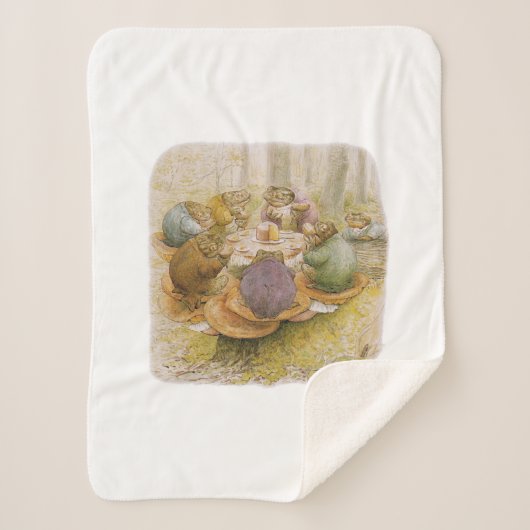 The Toads' Tea Party (door Beatrix Potter) Sherpa Deken (Voorkant)