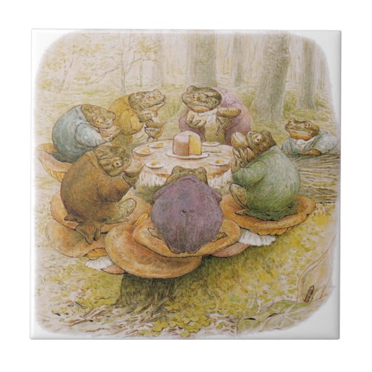 The Toads' Tea Party (door Beatrix Potter) Tegeltje (Voorkant)