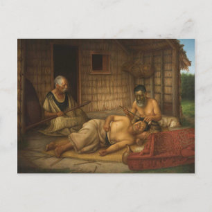 'The Tohunga-ta-moko at Work' - G. Lindauer Briefkaart