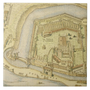 The Tower of London, uit een enquête van 1597 van Tegeltje