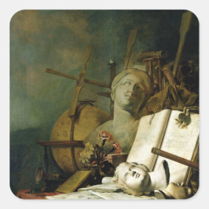 The Transience of All Earthly Des, c.1660 Vierkante Sticker